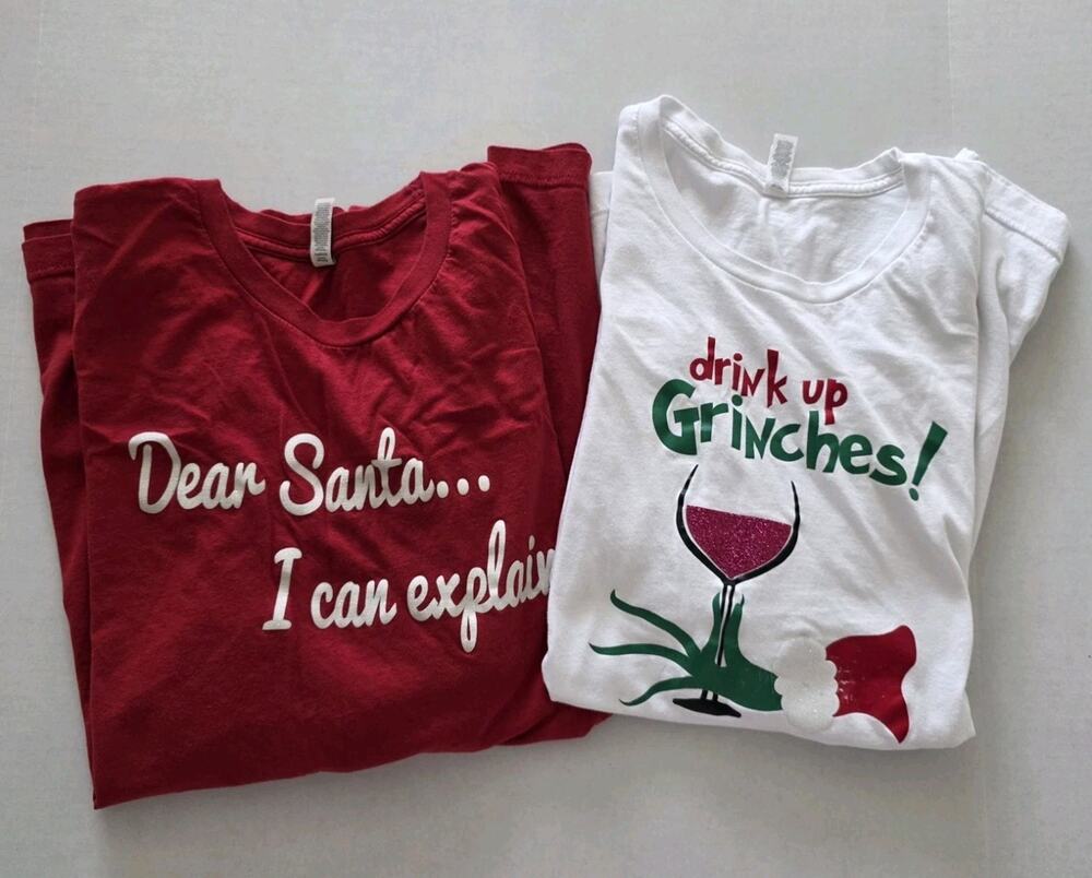 Lot Of 2 Women's Christmas T-shirts Size 2XL.